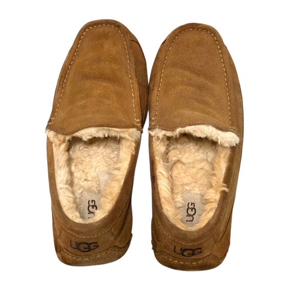 UGG Mens Suede Leather Slippers Moccasin Brown Indoor Outdoor Size 10 - Picture 7 of 11